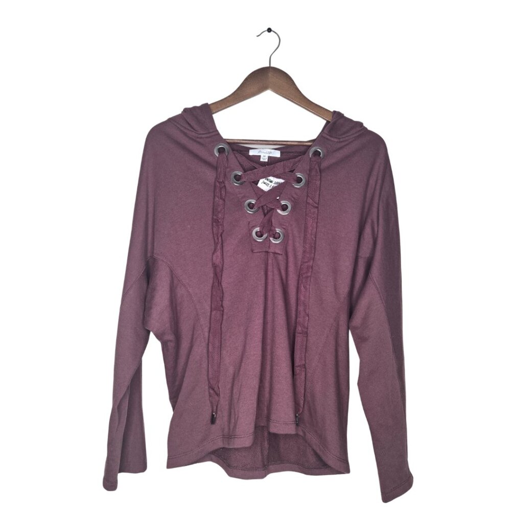 Active USA Dusty Pink Lace Up Hoodie